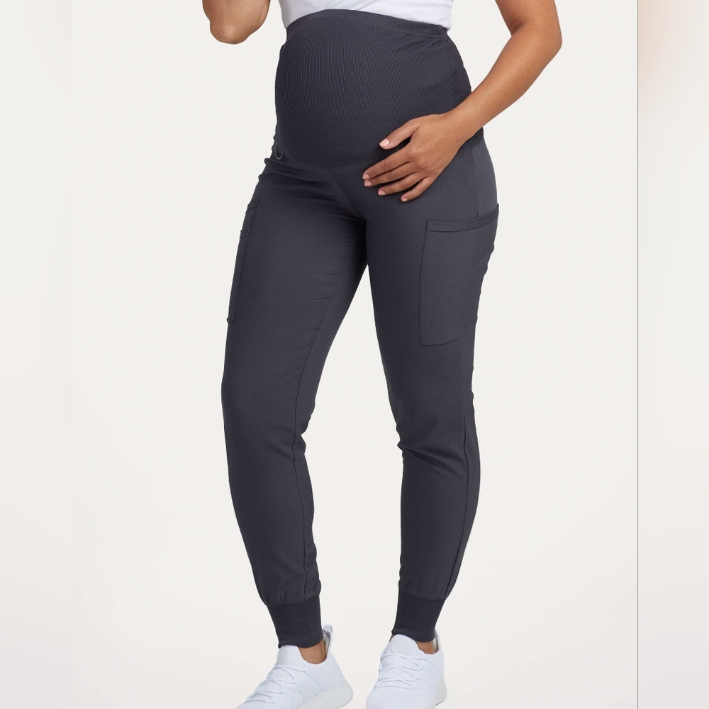Women's Landau Forward Maternity Jogger SCRUB Pants - Pewter GREY